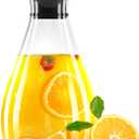 Glass Pitcher with Lid, 52 Ounces Juice Pitcher High Borosilicate Drip-free Glass Carafe Easy Pour Gallon Pitcher for Hot/Cold Water, Ice Tea, Juice Beverage, Transparent