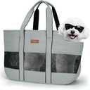 Lekereise Dog Purse Carrier for Small Dogs, Cats - Dog Carrier Purse with Secure Harness Clip, Dog Tote Bag Carrier, Large Space, Breathable Design(Gray)