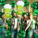 2 x 8 Pcs St Patricks Day Balloons,Green Shamrock Balloons Happy St.Patrick's Day Beer Mug Foil Balloon for Lucky St Patricks Party Decorations
