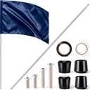 Jecery Color Guard Flag and Pole Set 6ft, Navy Blue, 36x54, Practice Flag