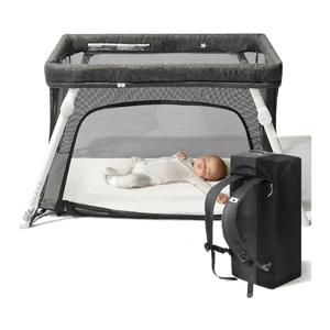Guava Family Travel Crib Includes Lightweight Backpack Design | Certified Baby Safe Portable Crib | Folding Play Yard, Comfy Mattress for Babies, Toddlers | Compact Baby Travel Bed