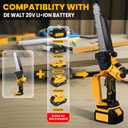 2-IN-1 Cordless 8 Inch Pole Saw & Mini Chainsaw For DE Walt 20V MAX Battery, 15.8 FT Max Reach, Auto Oiling, Brushless Electric Pole Saws for Tree Trimming & Branch Cutting (No Battery)