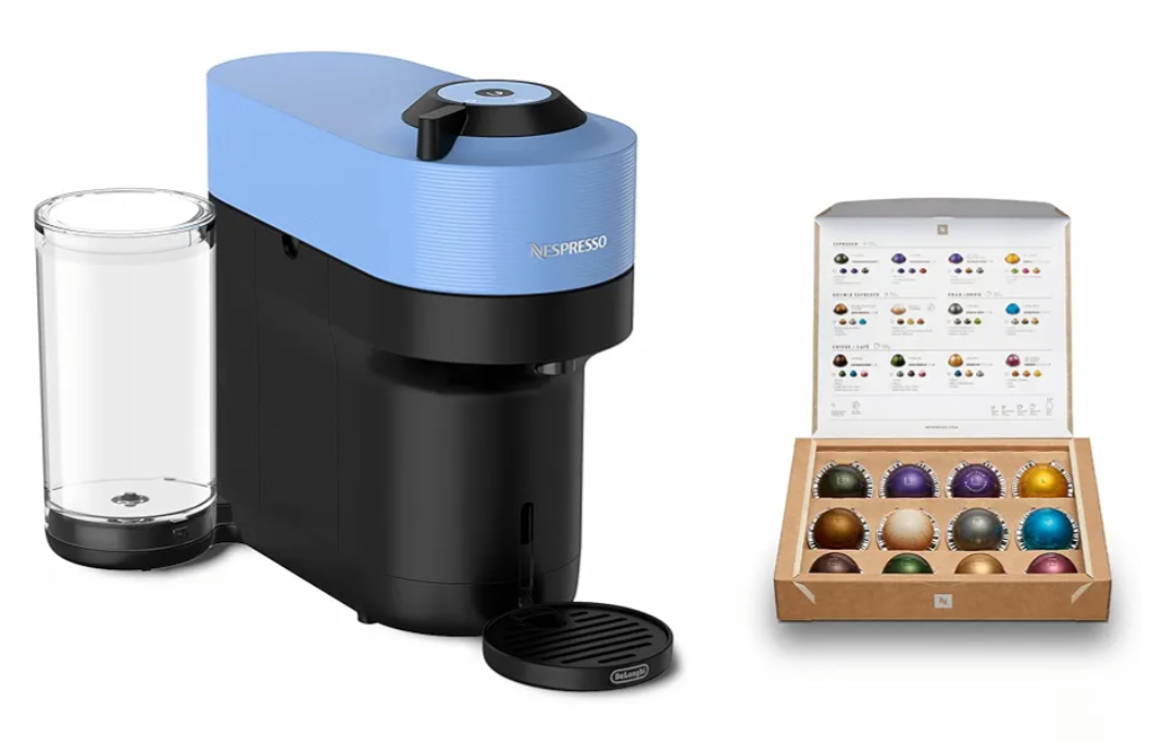 Nespresso Vertuo Pop+ Coffee and Espresso Machine by De'Longhi, Pacific Blue