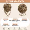 SARLA 2PCS Messy Bun Hair Pieces for Women Detachable Claw Clip Wavy Curly Synthetic Hairpieces for Updos with Tendrils Fake Scrunchies Ponytail Extension Bernstein Multi