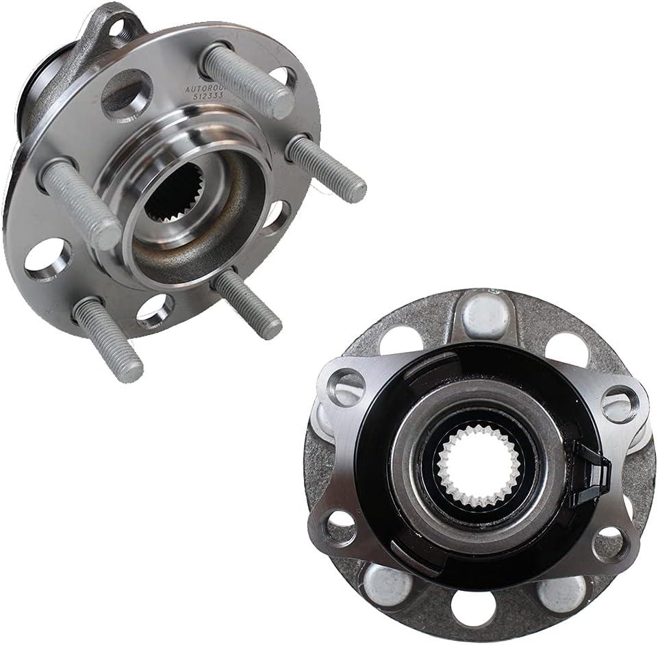 Autoround 512333 4WD/AWD Rear Wheel Bearing and Hub Assembly Compatible with Jeep Compass Patriot 2007-2017, Dodge Caliber 2007-2008 5 Lug w/ABS 2PCS