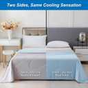Cooling Blanket for Hot Sleepers & Night Sweats – Lightweight Breathable Summer Comforter, Double-Sided Cool Fabric, Queen Size, Gray/Blue