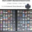 Premium 2300 Pockets Card Binder, Large 36-Pocket 2000+ Ringless Trading Card Album - Side Loading UltraSonic-362304 Tech Zip Binder for TCG -Red