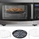 Toshiba Air Fryer Combo 4-in-1 Countertop Microwave Oven, Smart Sensor, Convection, Mute Function, Position Memory 13.6" Turntable, 1.5 Cu Ft, 1000W, Black, ML-EC42P(BS) (Black Stainless Steel)