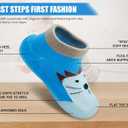 Baby Shoes Boys Girls First Walking Shoes Non Slip Soft Sole Sneakers Toddler Infant Babygirl Sock Shoes (Blue)