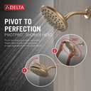 Delta PivotPro Brushed Gold Rain Showerhead, Single Setting 7 Inch Round Shower Head, Showerheads, 1.75 GPM Flow Rate, Champagne Bronze 75104CZ