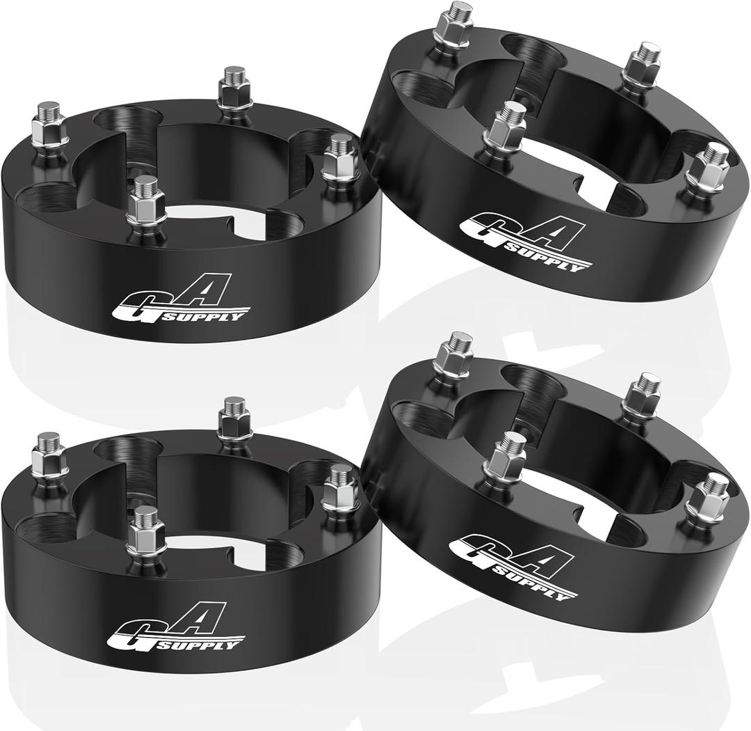 GAsupply 4156 ATV Wheel Spacers 12x1.5 Studs, 2 inch 50mm 4 Lug Black Wheel Spacer Adapters 131mm Hub Bore, 4 Pcs