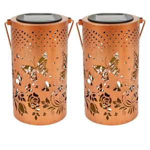 2Pcs Butterfly Solar Lantern, Vintage Butterfly Solar Lights for Outside, Gifts Hanging Lantern for Patio Yard
