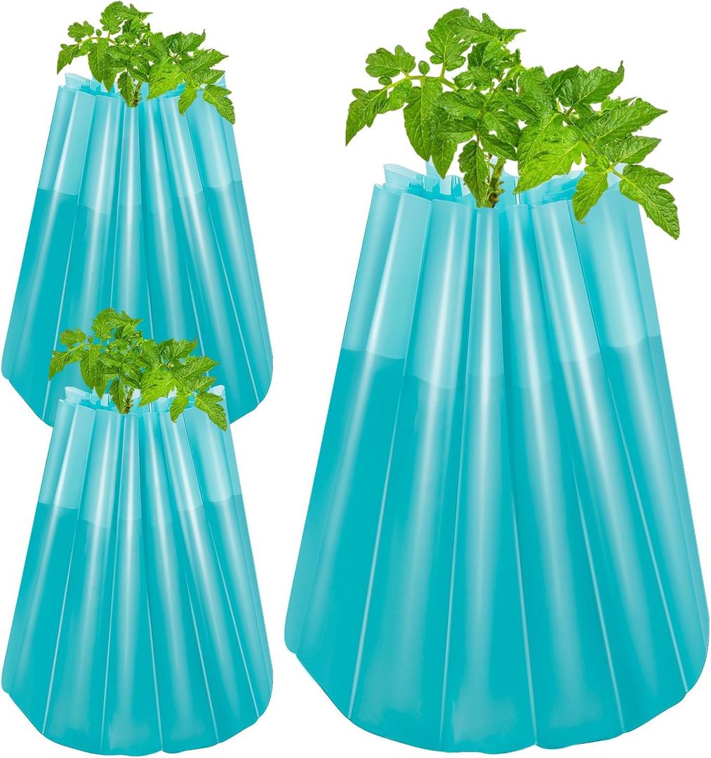 3 PCS 6ml Thickened Insulating Plant Protector,Early Season Water Walls Plant Insulators,Easy Fill Shape Plant Coat Winter Frost Protection for Young Tomatoes Plants Gardening Optimal Planting