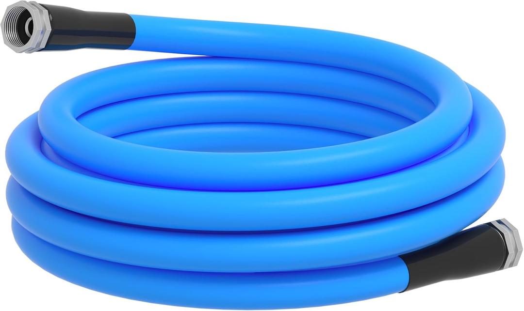 KORVOS 25FT RV Fresh Water Hose,No Kinking Premium Drinking Water Hose,Garden Lead-In Hose 5/8 In, Heavy Duty, Lightweight, Drinking Water Safe