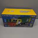 JOYIN Large Friction Powered Garbage Truck Toy Set, Includes Dumpster, Trash Bins, and Learning Cards for Kids, Boy Toys Birthday Gift for Boys Girls Kids Toddler Gift of Easter Basket Stuffers (Green)