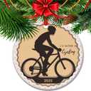 I'd Rather Be Cycling - Gone Cycling Ceramic Hanging Ornament - Cross Country, Cycling Christmas Ornament 2025, Cycling Home Decor (C10)