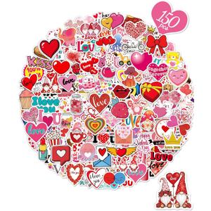 Valentines Day Stickers, Heart Stickers for Water Bottles Cards Gift Boxes Party Favors, Valentines Gifts for Kids Classroom, Waterproof Vinyl Love Sticker for Kids Teens Girls