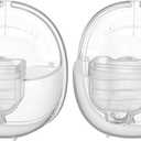 Wearable Breast Pump Accessories Replacement Parts Milk Collector Cup Flange 24mm Compatible with Mommed TSRETE S21/S19/S18 Pump, 2 Sets, Bonus Duckbill Valve&Silicone Diaphragm