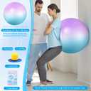 Sportneer Extra Thick Exercise Ball - 25.6''Yoga Ball with Quick Pump - Anti-Burst and Slip Resistant Fitness Ball Chair for Pregnancy and Physical Therapy (Purple Blue)
