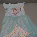 PATPAT Toddler Girl Romper Size 3T, Mint Green Princess Print Ruffle Shoulder Sleeveless Belted Romper Shorts with Mesh Cover Up, 3T Rompers for Toddler Girls