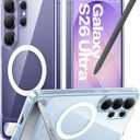 TORRAS Strong Magnetic & Seamless Stand for Samsung Galaxy S26 Ultra Case for MagSafe, Mil-Grade Drop Protection, Adjustable Kickstand for Samsung Galaxy S26 Ultra Case, Anti-Yellowing Diamond Clear