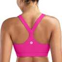 RUNNING GIRL Sports Bras for Women, Molded Cup High Impact Pink Sports Bra Workout Bras for Women High Support Racerback (WX3046 Hot Pink XXL)