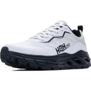 Wide Trail Running Shoes for Mens - FALKON 1.0 Waterproof Hiking Sneakers Wide Width for Outdoor with Jet-Holes Sole (9.5 Wide)