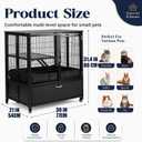Large Metal Small Animal Cages, 2-Tiers Rolling Ferrets Cage, Cage for Critter Rats/Chinchillas with Removable Ramps & Door, Cages with Locker, Squirrel Cage Christmas Decoration Pet Crate Furniture