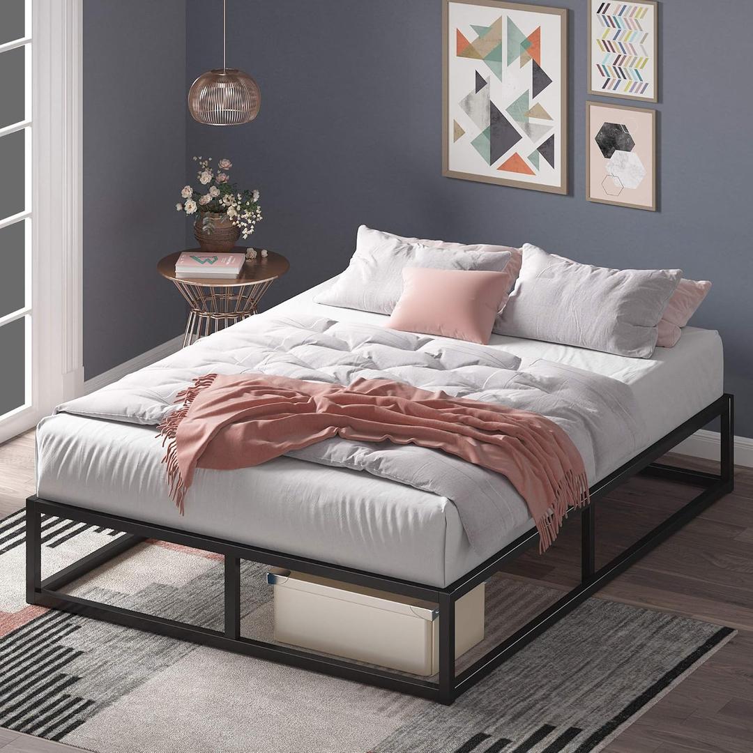 Zinus Joseph 10 Inch Metal Platforma Bed Frame/Mattress Foundation/Wood Slat Support/No Box Spring Needed/Sturdy Steel Structure, Queen, Black