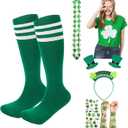 St Patricks Day Shirt Women Short Sleeve Summer T-Shirts Set,Clover Tee Costume Accessories,Irish Shirts for Girl (White), Size Small