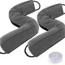 Sunolga 2 Pack Door Draft Stopper Filled with Glass Beads & Cotton, 24 Inches Removable Machine Washable Sound Proof Under Door Draft Blocker with Anti-Abrasion Bottom for Door and Window,gray