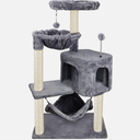 YUNIQUE Cat Tree with Cat Condo and Big Hammock, Grey