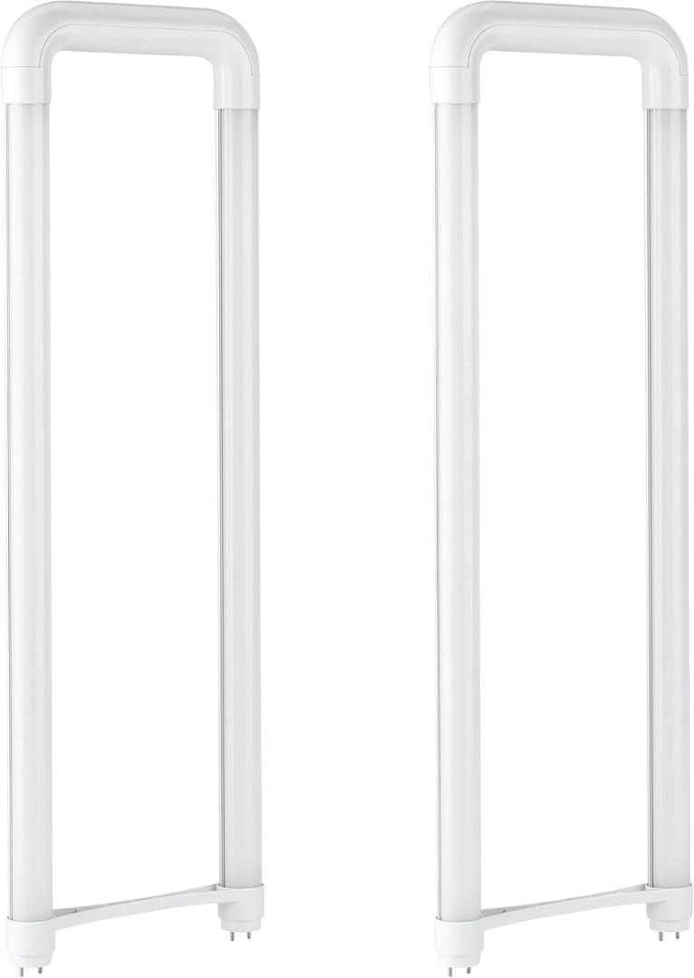 U Shaped Led Tube Lights, T8 T12, 18W 2400LM, 3500K Warm White, Dual-Ended Powered, Remove Ballast, Replacement U Shaped Fluorescent Bulbs (2)