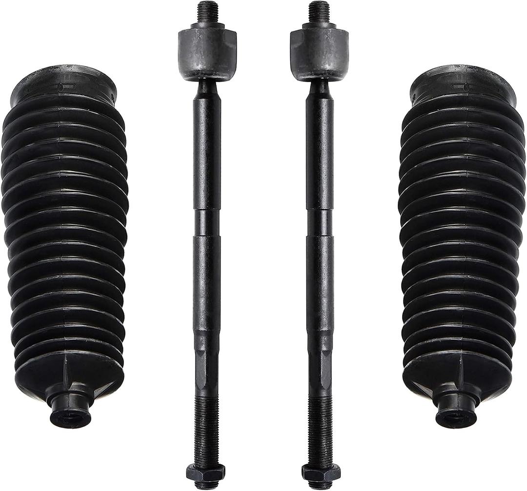 PartsW - 4 Pc Front Steering Kit For Ford C-Max 2013-2018/ Escape 2013-2019/ Focus 2012-2018/ Ford Transit Connect 2014-2019 / Lincoln MKC 2015-2019/ Inner Tie Rod Ends with Rack & Pinion Boots