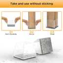 Square Chair Leg Protectors for Hardwood Floors,16 Pcs Silicone Felt Furniture Legs Caps to Prevent Floor from Scratches and Reduce Noise, Easy to Move,1.26-1.57",Clear.