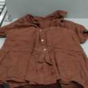 R.Vivimos Women's Summer Cotton Half Sleeves Button Down Casual Loose Slit Midi Dress with Pockets (Medium)