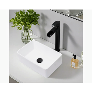 VCCUCINE Rectangular Vessel Sink, 14"X10" Small Bowl Bathroom Vessel Sink, White Ceramic Lavatory Above Counter Art Basin Vanity Sink, White