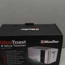 Mueller UltraToast Stainless Steel Toaster 4 Slice Extra-Wide 1.6" Slots for Artisan Bread, Bagels & Frozen Waffles, 6 Browning Levels, LED Display, Cancel/Defrost/Reheat, Removable Crumb Tray