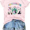 BANGELY Musical Shirt Women Witch T Shirt Changed for Good Tee Musical Movie Graphic Shirt Magical Kingdom Short Sleeve Tops Pink XL