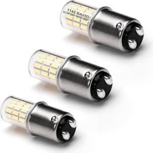 Heifymi BA15D 12V, 1076 1142 1176 S8 1004 90 LED Bright White 6000K, 3W DC Bayonet Bulb Double Contact for RV Camper Trailer Boat Interior Marine Lights,3 Pack