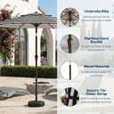 Patio Umbrella, 2 Tier Outdoor Table Umbrella, Large Vented Market Umbrellas with Push Button Tilt and Crank, 8 Sturdy Ribs for Backyard, Deck, Pool, UPF50+ UV Protection