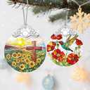 3 x Cross Ornament, Stained Glass Christmas Decorations, Christmas Ornaments for Tree, Holiday Ornament, Cross Gifts, Holiday Party Gifts, Gift Ideas & Xmas Gift
