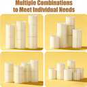 Urban Deco Cylinder Stands for Party, 8PCS Cake Pedestal Stands for Parties, Foldable Cardboard Pillars with Acrylic Disc, Cilindros para Fiestas Redondos Blancos for Birthday Wedding Decor, White
