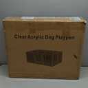 Clear Acrylic Dog Play Pen Indoor - 39 Inch 8-Panel Pet Enclosure for Small Dogs & Cats, Outdoor Use with Door, Easy Assemble & Cleaning