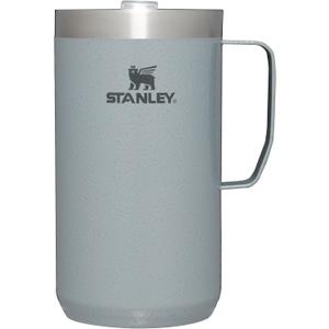Stanley Stay-Hot Camp Mug 24 oz | Press Fit Drink Through Lid | Cup for Coffee, Tea and Drinks | Insulated Stainless Steel Coffee Mug | BPA-Free | Hammertone Silver