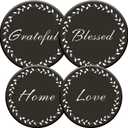 Stylish Burner Covers Set of 4 for Range Accessories, Gratitudes Chalkboard Metal Stove Burner Cover for Expanding Counter Space Stovetop Decor, Burner Covers for Electric Stove (10 Inch*2 & 8 Inch*2)