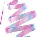 20PCS Sparkling Dance Ribbon for Kids Girls Princess Mermaid Ballet Ballerina Gymnastics Birthday Party Favors Decorations, Kids Twirling Streamer Ribbon Dancer Wands for Outdoor Toys