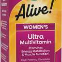 Nature's Way Alive! Ultra Multivitamin for Women, Complete Daily Women's Vitamins, High Potency Formula, Promotes Energy Metabolism and Muscle Function*, Vitamin A, C, D, Methylated B12, 60 Tablets EXP: 09-30-27