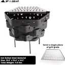 Fire Pit, Halo Fire Place Outdoor Portable Wood Fire Pits Includes A Grill, A Bag, Hexagonal Fireplace for Patio Camping Gift (Alien Hollow Design Hot-Rolled Steel Firepit with a Grill, Medium)