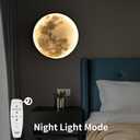 QIYIMEILUX Dimmable Moon Wall Sconce Plug in Modern LED Wall Light with Remote Control 19.7 inch 24W Black Wall Lamp Indoor Wall Mounted Lighting Ceiling Light for Living Room BedroomMoon